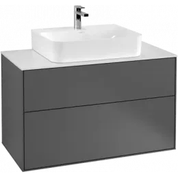 Villeroy & Boch Finion Тумба под раковину, с подсветкой, 2 выдвижных ящика, 1000 x 603 x 501 mm, Silk Grey Matt Lacquer G10100HJ