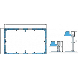 Villeroy & Boch Аксессуары Монтажная рама ViFrame, для небольших душевых поддонов (до 1000 x 1000) из керамики или акрила, высота регулируемая 90-175 мм, вкл. 2 средние ножки, 400 x 820 x 100 mm U91412100