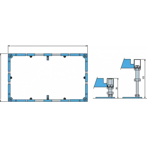 Villeroy & Boch Аксессуары Монтажная рама ViFrame, для небольших душевых поддонов (до 1000 x 1000) из керамики или акрила, высота регулируемая 90-175 мм, вкл. 2 средние ножки, 400 x 820 x 100 mm U91412100