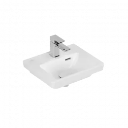 Villeroy & Boch Subway 3.0 Раковина компактная, 370 x 305 x 130 mm, Stone White CeramicPlus, с переливом 437037RW