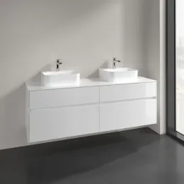 Villeroy & Boch Collaro Тумба под раковину, 4 выдвижных ящика, 1600 x 548 x 500 mm, Glossy White / Glossy White C10700DH