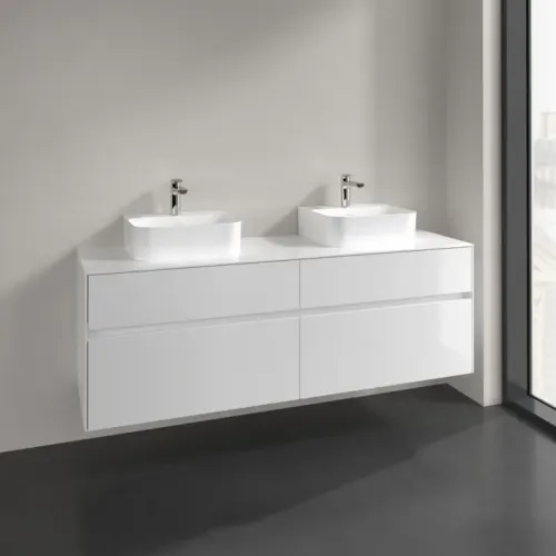 Villeroy & Boch Collaro Тумба под раковину, 4 выдвижных ящика, 1600 x 548 x 500 mm, Glossy White / Glossy White C10700DH