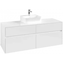 Villeroy & Boch Collaro Тумба под раковину, 4 выдвижных ящика, 1400 x 548 x 500 mm, Glossy White / Glossy White C10000DH