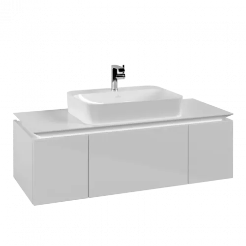 Villeroy & Boch Legato Тумба под раковину, 3 выдвижных ящика, 1200 x 380 x 500 mm, Glossy White / Glossy White B75700DH