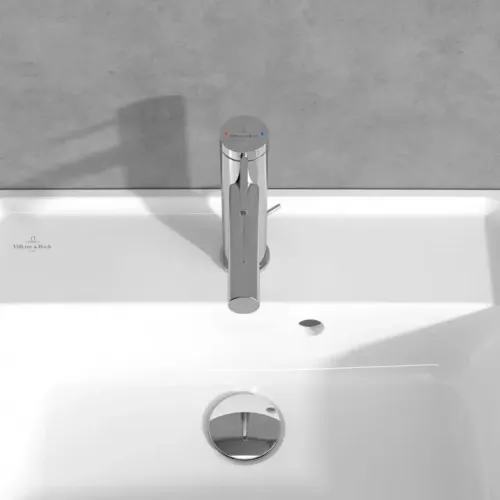 Villeroy & Boch Loop & Friends Смеситель для раковины однорычажный с комплектом слива со стяжкой, Хром TVW10610215361