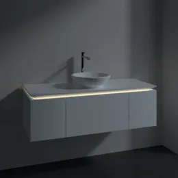 Villeroy & Boch Legato Тумба под раковину, с подсветкой, 3 выдвижных ящика, 1200 x 380 x 500 mm, Glossy White / Glossy White B577L0DH