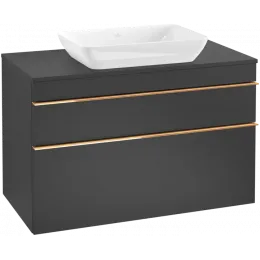 Villeroy & Boch Venticello Тумба под раковину, 2 выдвижных ящика, 957 x 606 x 502 mm, Black Matt Lacquer / Black Matt Lacquer A94105PD