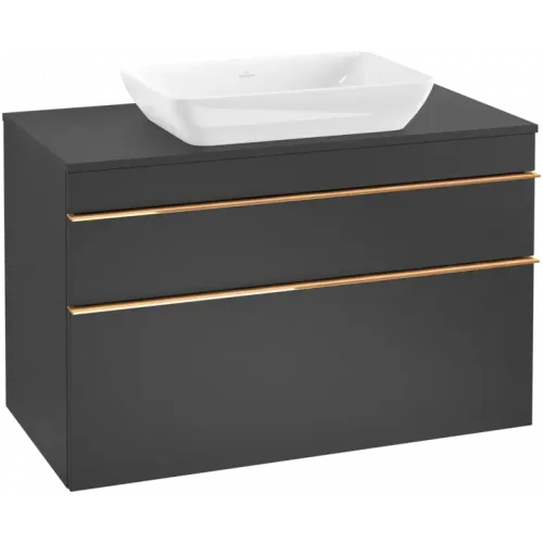 Villeroy & Boch Venticello Тумба под раковину, 2 выдвижных ящика, 957 x 606 x 502 mm, Black Matt Lacquer / Black Matt Lacquer A94105PD
