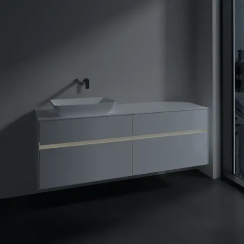 Villeroy & Boch Collaro Тумба под раковину, с подсветкой, 4 выдвижных ящика, 1600 x 548 x 500 mm, Glossy White / Glossy White C121B0DH