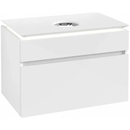 Villeroy & Boch Legato Тумба под раковину, с подсветкой, 2 выдвижных ящика, 800 x 550 x 500 mm, Glossy White / Glossy White B570L0DH
