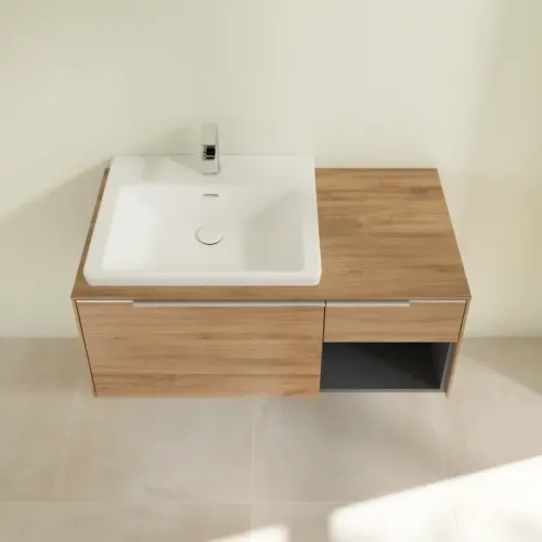 Villeroy & Boch Subway 3.0 Тумба под раковину, с подсветкой, 2 выдвижных ящика, 1001 x 423 x 516 mm, Oak Kansas / Oak Kansas C572L0RH