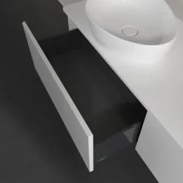 Villeroy & Boch Antao Тумба под раковину, с подсветкой, 2 выдвижных ящика, 1600 x 360 x 500 mm, лицевая поверхность без текстурированной отделки, Glossy White Lacquer / Glossy White Lacquer L39010GF