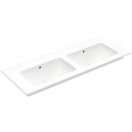 Villeroy & Boch Venticello Двойная раковина для установки на тумбу, 1300 x 500 x 170 mm, Альпийский белый CeramicPlus, с переливом 4111DJR1
