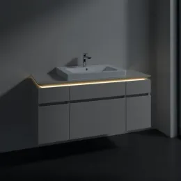 Villeroy & Boch Legato Тумба под раковину, с подсветкой, 5 выдвижных ящиков, 1200 x 550 x 500 mm, Soft Grey / Soft Grey B683L0VK