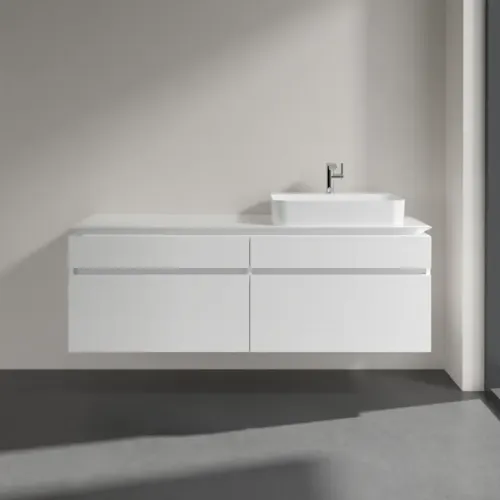Villeroy & Boch Legato Тумба под раковину, 4 выдвижных ящика, 1600 x 550 x 500 mm, Glossy White / Glossy White B76600DH