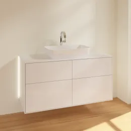 Villeroy & Boch Finion Тумба под раковину, с подсветкой, 4 выдвижных ящика, 1200 x 603 x 501 mm, Glossy White Lacquer G79100GF