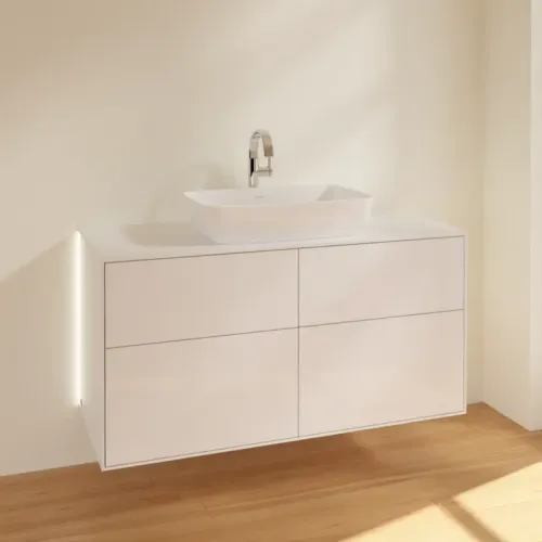 Villeroy & Boch Finion Тумба под раковину, с подсветкой, 4 выдвижных ящика, 1200 x 603 x 501 mm, Glossy White Lacquer G79100GF