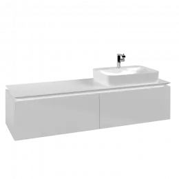 Villeroy & Boch Legato Тумба под раковину, 2 выдвижных ящика, 1600 x 380 x 500 mm, Glossy White / Glossy White B76500DH