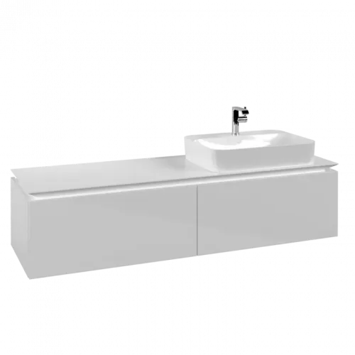 Villeroy & Boch Legato Тумба под раковину, 2 выдвижных ящика, 1600 x 380 x 500 mm, Glossy White / Glossy White B76500DH
