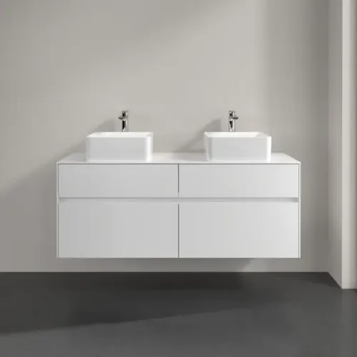 Villeroy & Boch Collaro Тумба под раковину, с подсветкой, 4 выдвижных ящика, 1400 x 548 x 500 mm, Glossy White / Glossy White C048B0DH