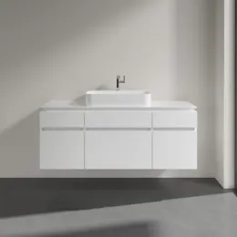 Villeroy & Boch Legato Тумба под раковину, 5 выдвижных ящиков, 1400 x 550 x 500 mm, Glossy White / Glossy White B76000DH