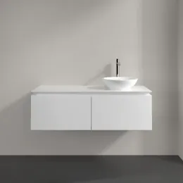 Villeroy & Boch Legato Тумба под раковину, 2 выдвижных ящика, 1200 x 380 x 500 mm, Glossy White / Glossy White B58100DH