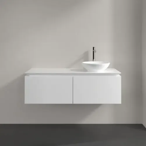 Villeroy & Boch Legato Тумба под раковину, 2 выдвижных ящика, 1200 x 380 x 500 mm, Glossy White / Glossy White B58100DH