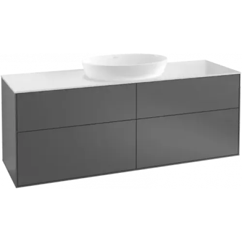 Villeroy & Boch Finion Тумба под раковину, с подсветкой, 4 выдвижных ящика, 1600 x 603 x 501 mm, Silk Grey Matt Lacquer GA9100HJ