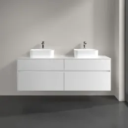 Villeroy & Boch Collaro Тумба под раковину, с подсветкой, 4 выдвижных ящика, 1600 x 548 x 500 mm, Glossy White / Glossy White C107B0DH