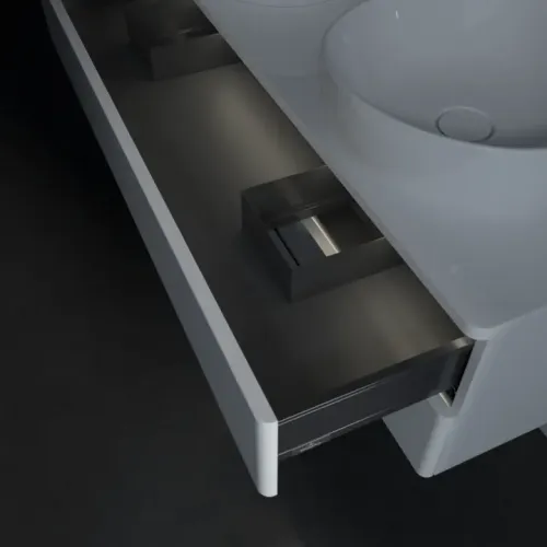 Villeroy & Boch Antao Тумба под раковину, с подсветкой, 2 выдвижных ящика, 1200 x 360 x 500 mm, лицевая поверхность без текстурированной отделки, Glossy White Lacquer / Glossy White Lacquer L24010GF