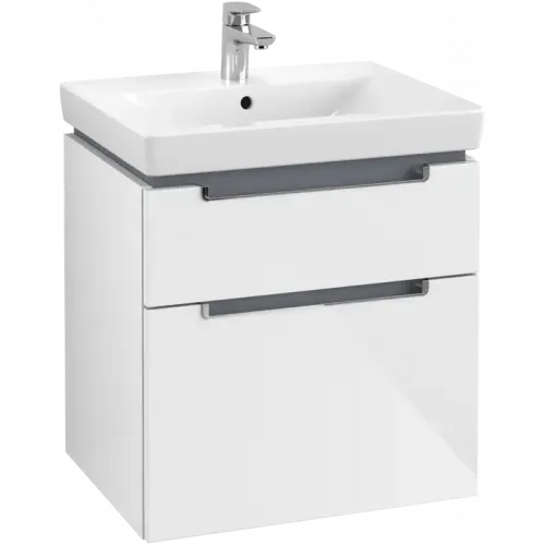 Villeroy & Boch Subway 2.0 Тумба под раковину, 2 выдвижных ящика, 587 x 590 x 454 mm, Glossy White A90910DH