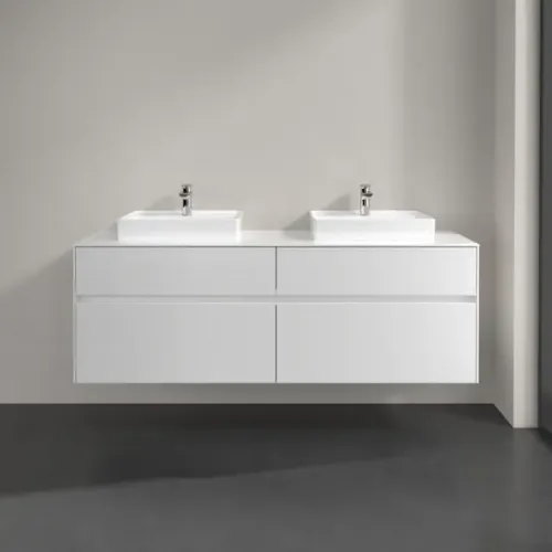 Villeroy & Boch Collaro Тумба под раковину, 4 выдвижных ящика, 1600 x 548 x 500 mm, Glossy White / Glossy White C02100DH