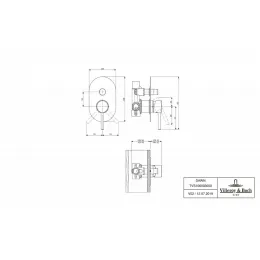 Смеситель для душа встраиваемый на 2 выхода Villeroy & Boch Loop&Friends однорычажный TVS10600300061