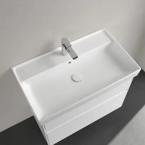 Villeroy & Boch Collaro Pаковина для установки на тумбу, 800 x 465 x 160 mm, Альпийский белый CeramicPlus, с переливом 4A3380R1