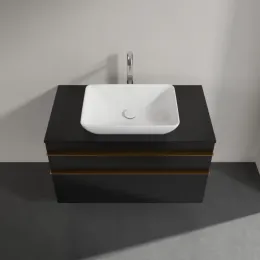 Villeroy & Boch Venticello Тумба под раковину, 2 выдвижных ящика, 957 x 606 x 502 mm, Black Matt Lacquer / Black Matt Lacquer A94105PD