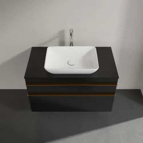Villeroy & Boch Venticello Тумба под раковину, 2 выдвижных ящика, 957 x 606 x 502 mm, Black Matt Lacquer / Black Matt Lacquer A94105PD