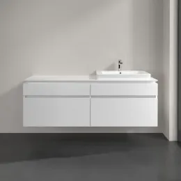 Villeroy & Boch Legato Тумба под раковину, 4 выдвижных ящика, 1600 x 550 x 500 mm, Glossy White / Glossy White B69100DH