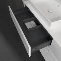 Villeroy & Boch Collaro Тумба под раковину, с подсветкой, 4 выдвижных ящика, 1600 x 548 x 500 mm, Glossy White / Glossy White C024B0DH