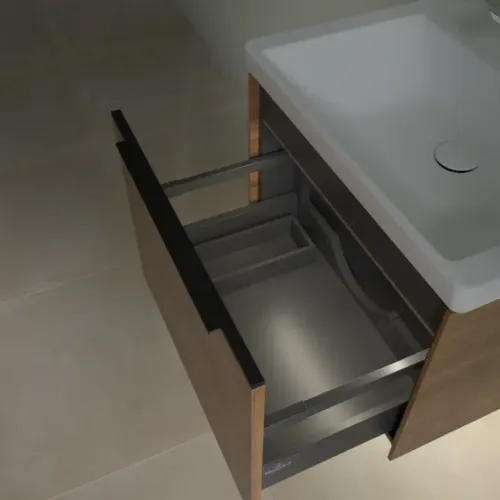 Villeroy & Boch Subway 3.0 Тумба под раковину, с подсветкой, 1 выдвижной ящик, 572 x 429 x 478 mm, Oak Kansas C577L1RH