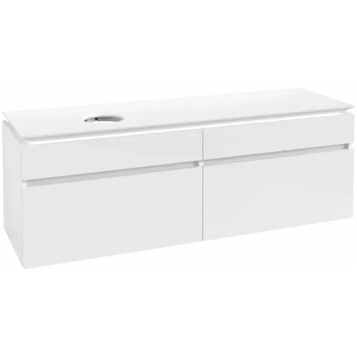 Villeroy & Boch Legato Тумба под раковину, 4 выдвижных ящика, 1600 x 550 x 500 mm, Glossy White / Glossy White B59600DH