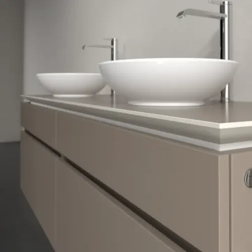 Villeroy & Boch Legato Тумба под раковину, с подсветкой, 4 выдвижных ящика, 1600 x 550 x 500 mm, Truffle Grey / Truffle Grey B600L0VG