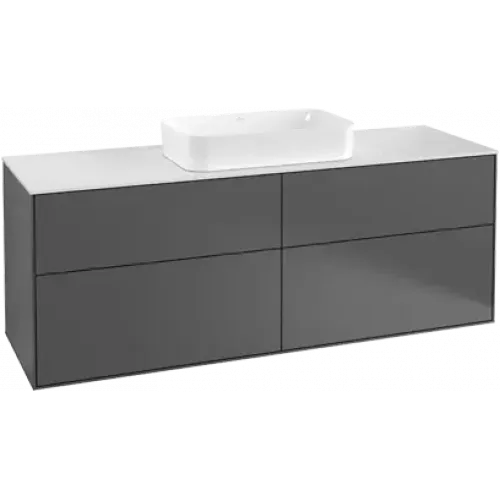 Villeroy & Boch Finion Тумба под раковину, с подсветкой, 4 выдвижных ящика, 1600 x 603 x 501 mm, Silk Grey Matt Lacquer G32100HJ