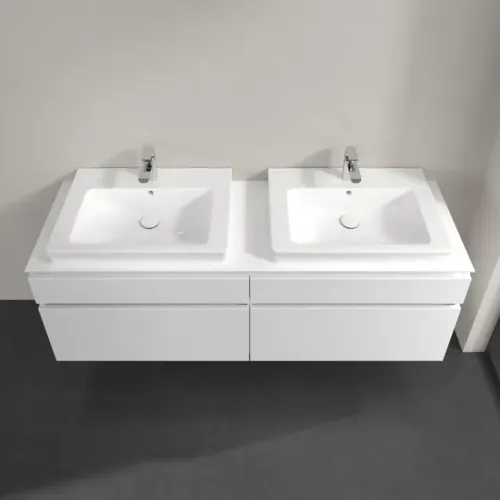 Villeroy & Boch Legato Тумба под раковину, 4 выдвижных ящика, 1600 x 550 x 500 mm, Glossy White / Glossy White B69300DH