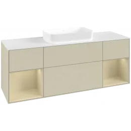 Villeroy & Boch Finion Тумба под раковину, с подсветкой, 4 выдвижных ящика, 1600 x 603 x 501 mm, Silk Grey Matt Lacquer / Silk Grey Matt Lacquer G741HJHJ