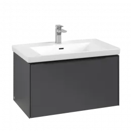 Villeroy & Boch Subway 3.0 Тумба под раковину, с подсветкой, 1 выдвижной ящик, 772 x 429 x 478 mm, Graphite C573L1VR