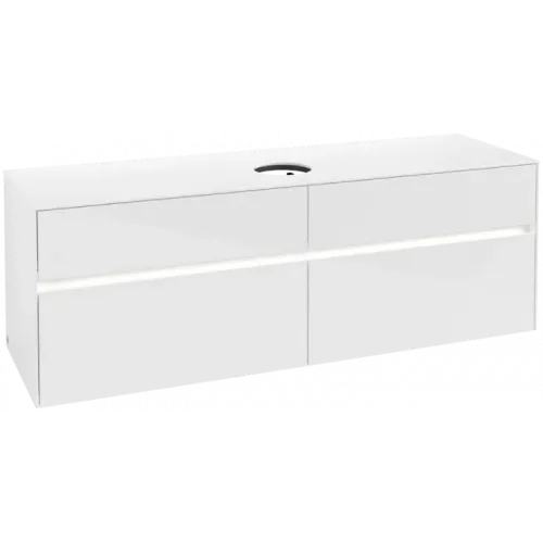 Villeroy & Boch Collaro Тумба под раковину, с подсветкой, 4 выдвижных ящика, 1600 x 548 x 500 mm, Glossy White / Glossy White C049B0DH