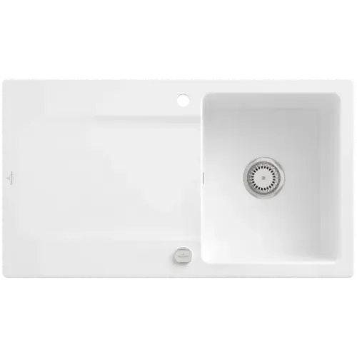 Villeroy & Boch Siluet 50 Мойка, включая Комплект слива с эксцентриком, выкл TitanCeram, 900 x 510 mm, Альпийский белый CeramicPlus 333502R1