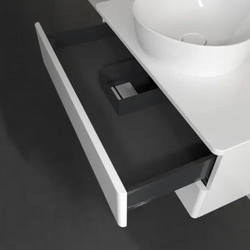 Villeroy & Boch Antao Тумба под раковину, 2 выдвижных ящика, 800 x 360 x 500 mm, лицевая поверхность без текстурированной отделки, Glossy White Lacquer / Glossy White Lacquer K19010GF