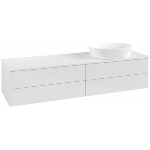 Villeroy & Boch Antao Тумба под раковину, с подсветкой, 4 выдвижных ящика, 1600 x 360 x 500 mm, лицевая поверхность без текстурированной отделки, Glossy White Lacquer / Glossy White Lacquer L27010GF
