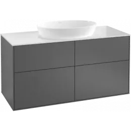 Villeroy & Boch Finion Тумба под раковину, с подсветкой, 4 выдвижных ящика, 1200 x 603 x 501 mm, Silk Grey Matt Lacquer GA3100HJ